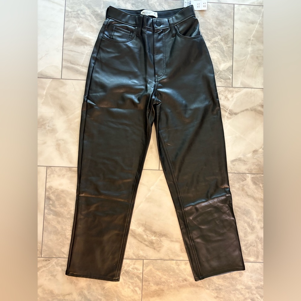 Abercrombie & fitch Black Faux Leather Pants size26/2